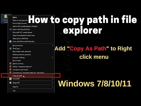 Add Copy as Path to Right Click Context Menu | How to copy any file or folder path in Windows 10/11