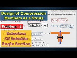 Problem 3 Design of Compression Member as a Struts | Selection of Suitable Angle Section