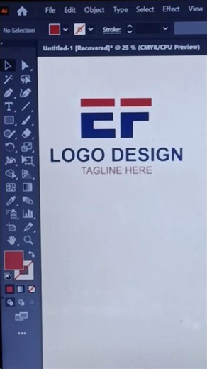 EF Logo Design In Adobe Illustrator || #shorts #shortviral #logodesgin #adobeillustrator
