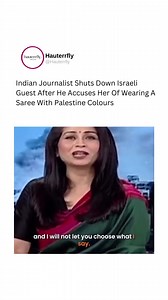 5M views · 218K reactions | Indian Anchor’s Saree Choice Sparks Controversy During Israeli Guest’s Interview: Netizens divided: Misplaced symbolism or just her grandma’s saree? What do you think? Video courtesy - indiarisingshow | Instagram (Israel Hamas, Israel Hamas conflict, Journalist, Palestine) | Hauterrfly | Facebook