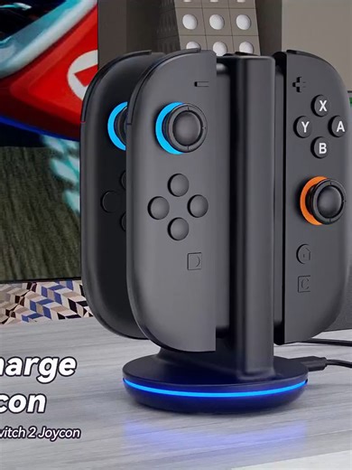 Chargeur Manette Switch 2 pour Joy-Con 2, Station de Charge Joycon 2 pour Charge dans Toutes Les Directions, Charger Switch 2 avec 9 Modes d’éclairage, Nintendo Switch 2 Accessoires et Rangement - 07 07 51 51 51