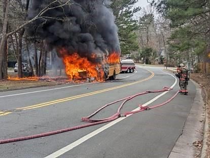 Fire engulfs school bus in Durham; 23 students and driver safe, no injuries reported