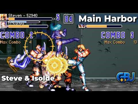 Steve & Isolde – Neon Lightning Force | OpenBOR Gameplay (Stage 3 Main Harbor)