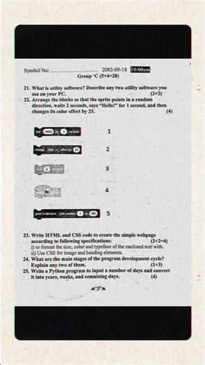 Class 9 Computer Model Question 2082 with Answers