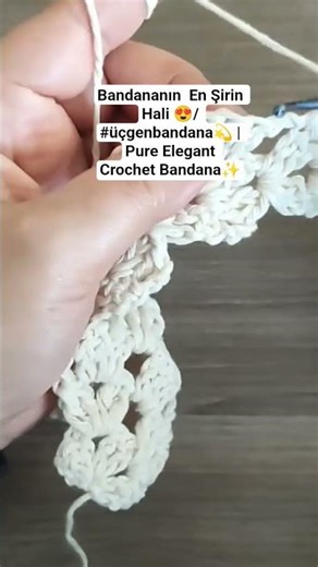 Bandananın En Şirin Hali 😍/ #üçgenbandana💫 | Pure Elegant Crochet Bandana✨