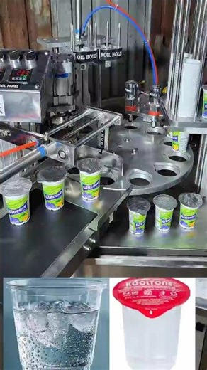 Water cup filling sealing machine, water cup packing, Rotary water glass packing, glass sealing mc,