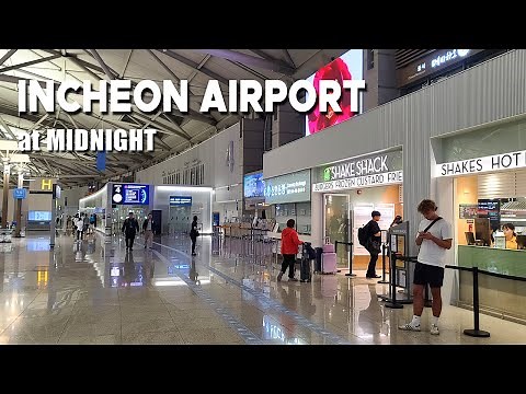 [4K] Incheon Airport Tour at Midnight, Before Taking an Early Morning Flight