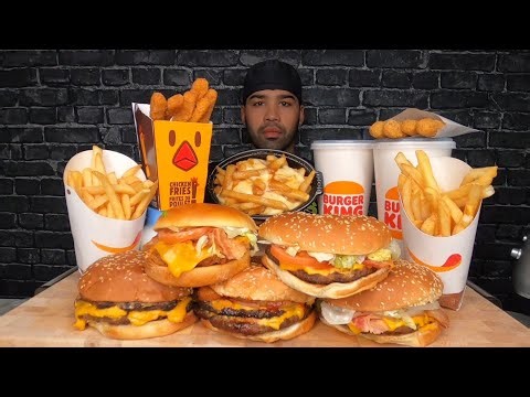 (ASMR NO TALKING) BURGER KING MUKBANG