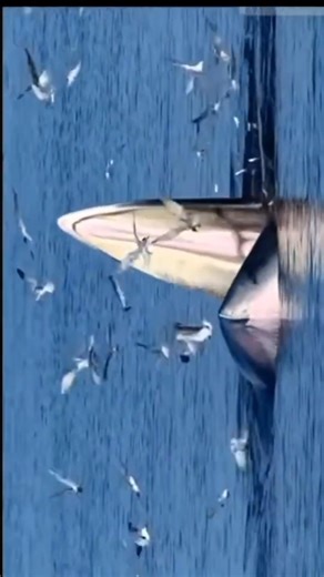 Ocean Surprise! Whale Fish Eats Flying Bird 🐋🌊 #shorts #shortsfeed #viral