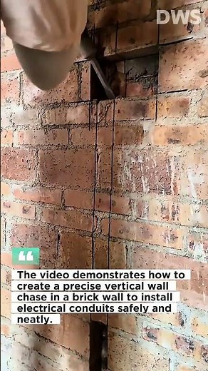 Brick Wall Channel Cutting for Electrical Wiring | Clean Vertical Chasing Technique