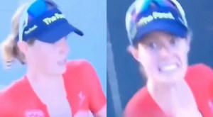 VIDEO: World Championship Triathlete Pleads With Cameraman As She Tells Him "I Just S**T Myself" During Race