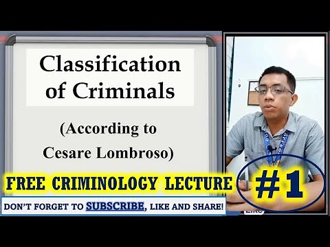 Classification of Criminals according to Cesare Lombroso | Criminology Lecture #1