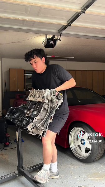 After years of work, the S14 is getting a motor. Thank you molecules. #projectcar #240sx #s14 #cars #automotive #restoration #turbocharged #driftcar #jdm #carbuild #mechanic #cartok #carguy #cargirl #diy #nissan #dyno #molecules #sonbon #bonswa
