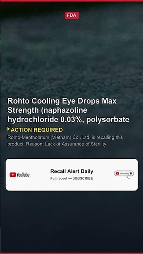 ⚠️ RECALL: Rohto Eye Drops NOT Sterile—Stop Using Now! #Shorts