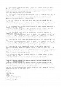 Error Finding Your Systems Active Partition