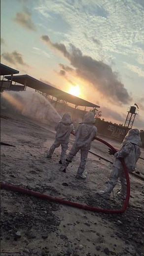 Fire Drill in Oil & Gas Industry | Fire Hose Water Discharge Demonstration