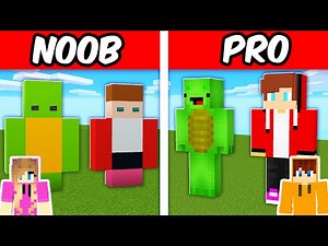 JJ and Mikey STATUE HOUSE Build Challenge: NOOB VS PRO