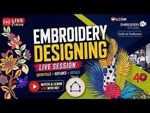 Wilcom Embroidery Studio e4.2 Live |Floral Embroidery Design Digitizing Tutorial|Satin Fill &Outline