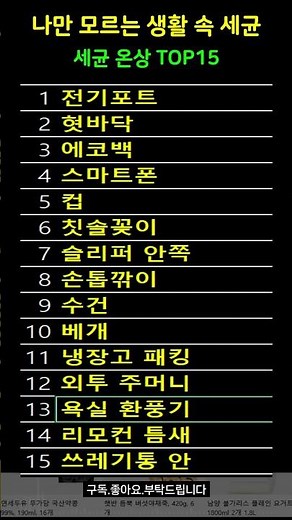 나만 모르는 생활 속 세균| 세균 온상 TOP 15 |오디오북|시니어 건강 정보