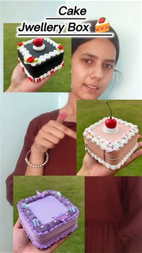 DIY viral cake jwellery box 🍰#diy #cake #box #jwellery #handmade #shorts #viral #trending