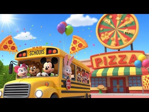 “Mickey Mouse School Bus Pizza Shop Adventure 🍕🚌 | Fun Animal Friends Trip for Kids | Cartoon Story”