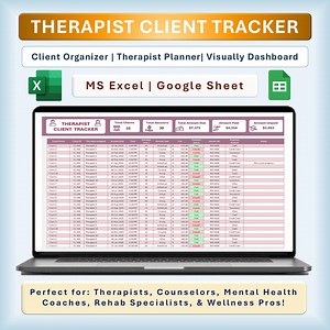 Therapist Client Tracker: Excel & Google Sheets Therapy Planner (digital Download) - Etsy