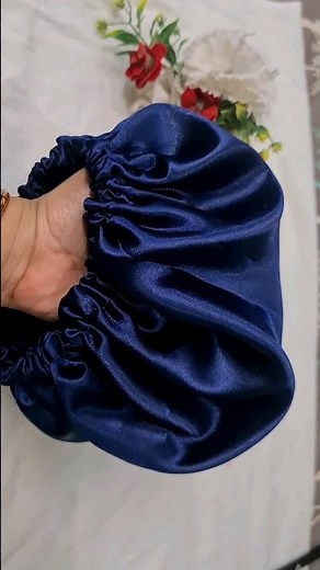 How to make Satin silk bonnet|Diy Satin bonnet|How to make bonnet cap at home||#Shorts