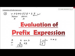 Evaluation of Prefix expressions using Stack | Data Structures | Aparna Jagtap
