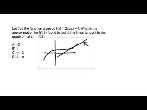 Calculus: Let f be the function given by f(x) = 2cosx + 1. What is the approximation for f(1.5)...