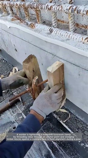 Temporary Formwork Bracing With Rebar Tie Clamps