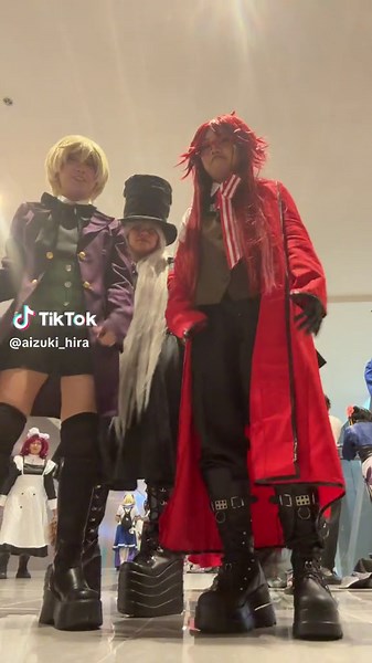 POV: Alois teaching Grell @◇ and Undertaker @HnY_Scrt karma by jojo siwa’s dance B)) My low iron deficiency kicked in the end, Alois ☠️ (sorry for the bad camera quality, in a rush to this cuz photoshoot) #fyp #blackbutler #fanfes #aloistrancy #blackbutlercosplay #aloistrancycosplay #grell #undertaker #grellcosplay #undertakercosplay