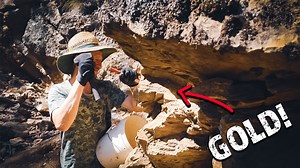 I wanted to show you the process of collecting gold ore out of a lode vein that we are stock piling for a big crushing run. To my surprise I even found two little nuggets with the #goldmonster1000. #goldnuggets #gold #emas | Vo-Gus Prospecting