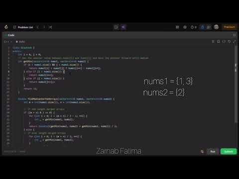 Median of two sorted arrays_DSA Assignment