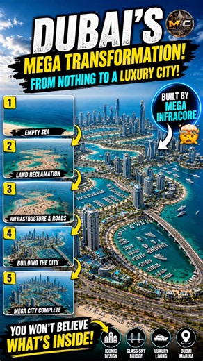 How Dubai Built A Mega City In The Middle Of The Sea! 🔥 #shorts #engineering