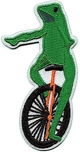 Its Dat Boi Frog Patch Unicycle Meme Iron On Embroidered
