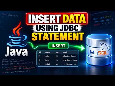 How to Insert Data into MySQL Using JDBC Statement | Java JDBC