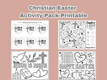 Christian Easter Activity Pack Printable for Kids – Religious Easter Coloring