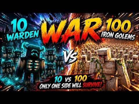 10 WARDENS vs 100 IRON GOLEMS 😱 | EPIC WAR!