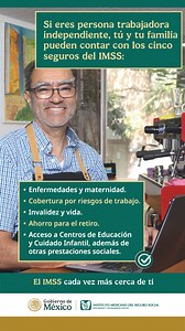 Conoce cómo afiliarte al IMSS si trabajas por tu cuenta. http://www.imss.gob.mx/personas-trabajadoras-independientes | IMSS