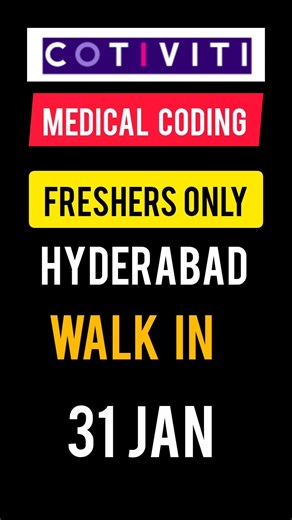Medical coding jobs for freshers #medicalcodingjobs #hyderabadjobs #cotiviti #walkindrive