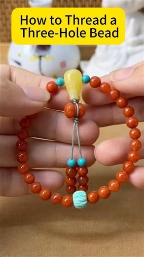 How to thread a three-hole bead | Beading tutorial for DIY jewelry #beadingtutorials #diyjewelry