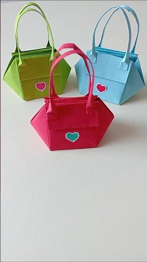 Easy Paper Bag/Origami Bag #shorts#origami#papercraft #diy #minibag #giftideas #ytshorts