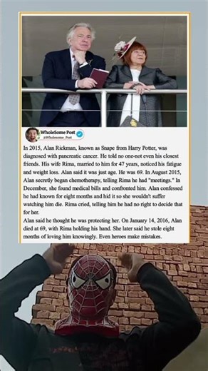 In 2015, Alan Rickman secretly battled cancer, shielding his wife Rima from pain. ❤️