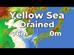 Ocean Drain: Yellow Sea & Sea of Japan(4K)🌊 #geography #map #seaofjapan #oceanfloor #bathymetry