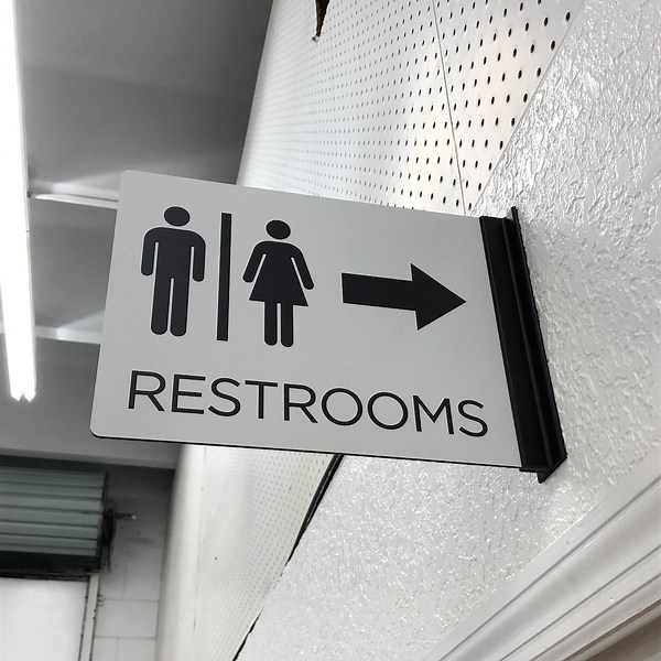 Wall-mounted Restroom Sign for Hallways, Business, School - Etsy