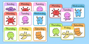 Monster Days of the Week Snap Game