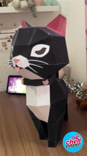 Gato Papercraft 3D, Gato, Plantilla PDF 3D, Animales Papercraft, Escultura de gato, rosa, azul - Etsy España