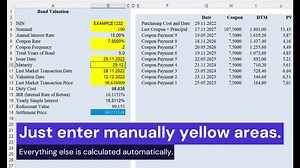 Bond Valuation Excel Template: Calculate Any Security's Price - Etsy