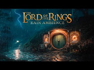 Rainy Night in Hobbiton | Calming Thunderstorm ⛈️ The Shire (Lord of the Rings inspired Ambience)