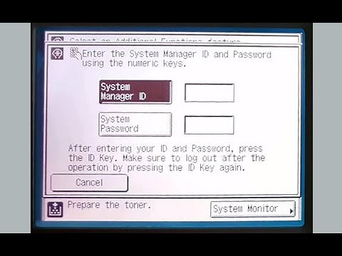 Canon IR2520 / 2525 / 2530 Default System Manager ID and Password